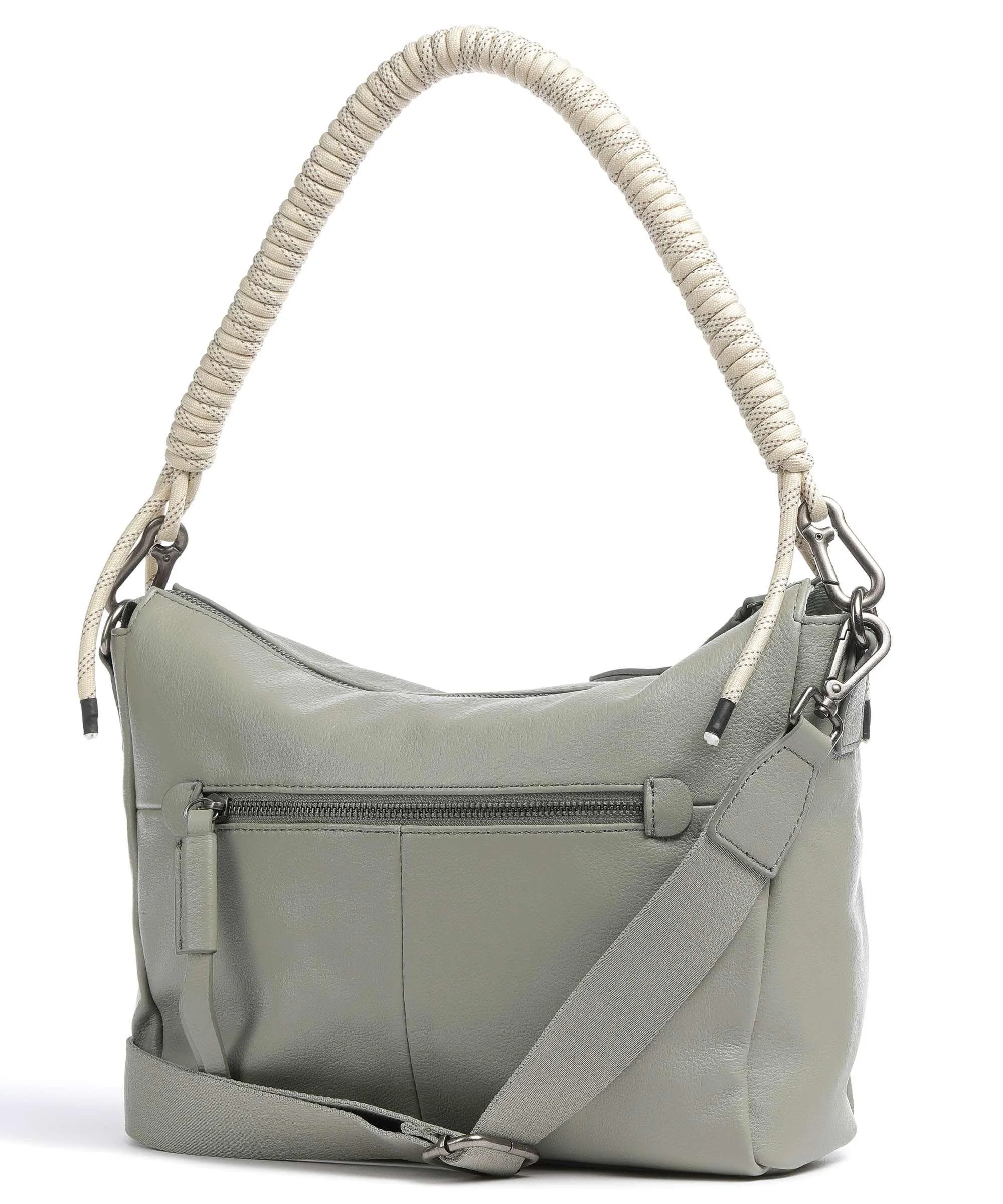  FredsBruder Nea Borsa hobo pelle di vacchetta grana grigio-verde  