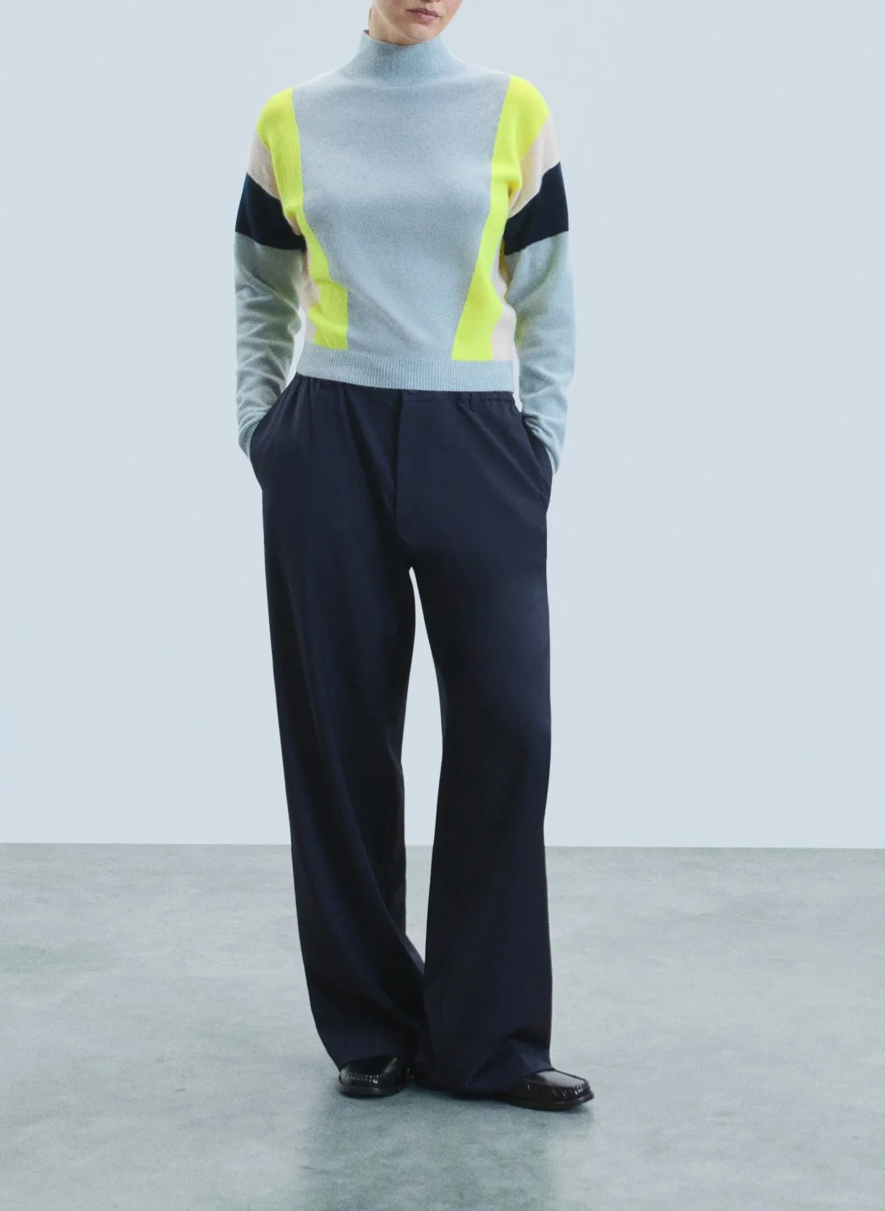  FROM FUTURE   Maglione dritto a collo alto in cashmere | Blu