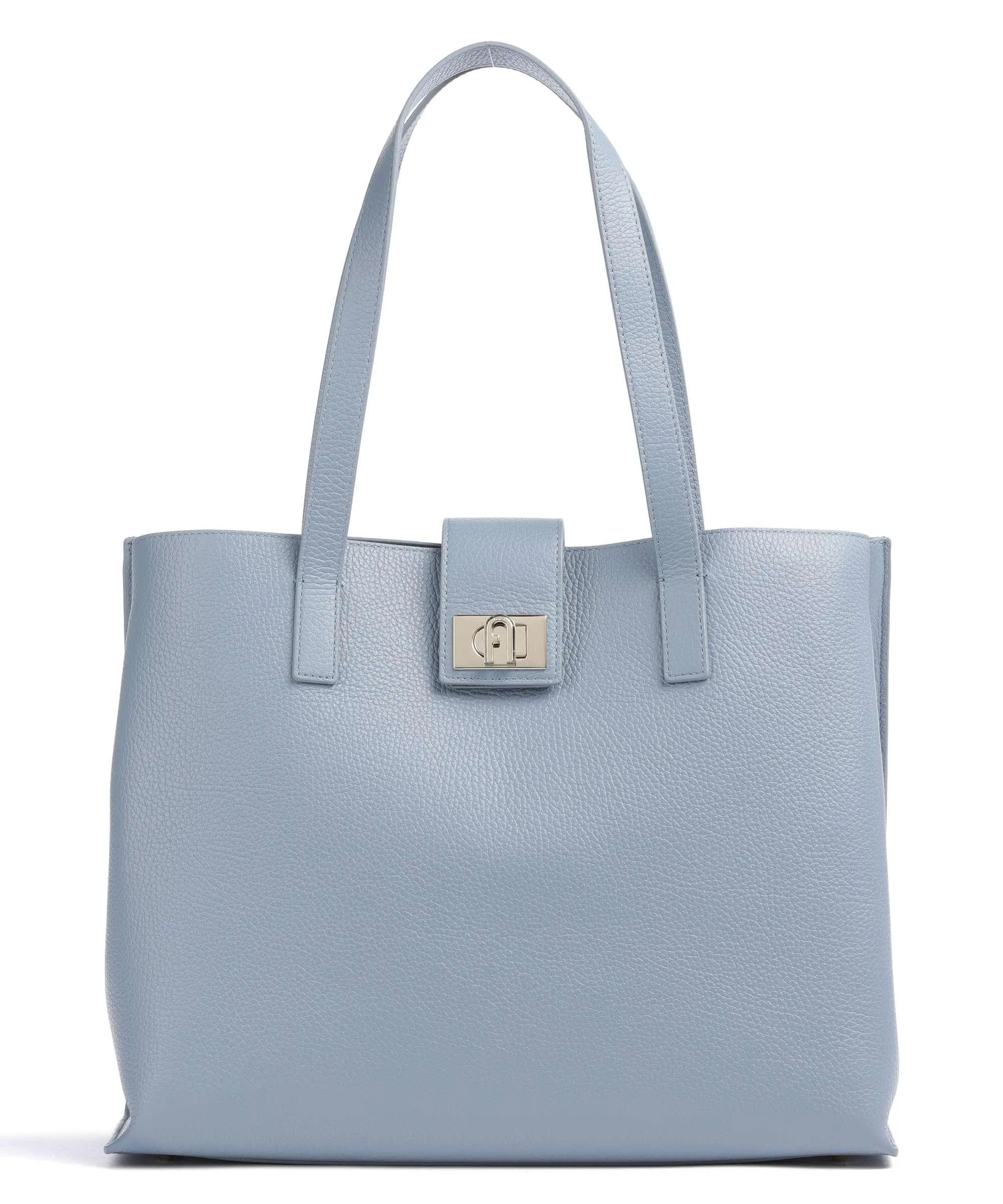  Furla 1927 L Borsa shopper pelle granulata blu-grigio  