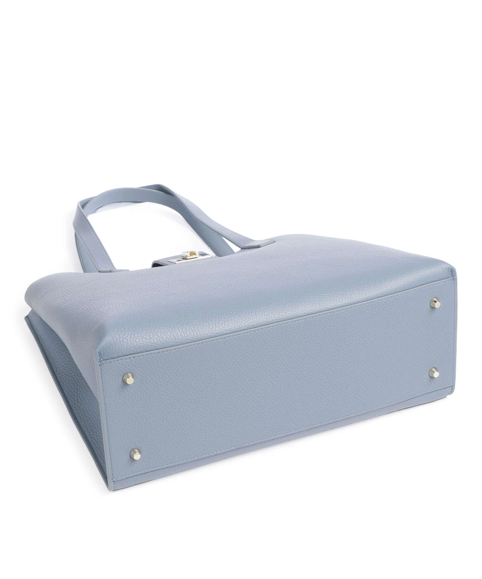  Furla 1927 L Borsa shopper pelle granulata blu-grigio  