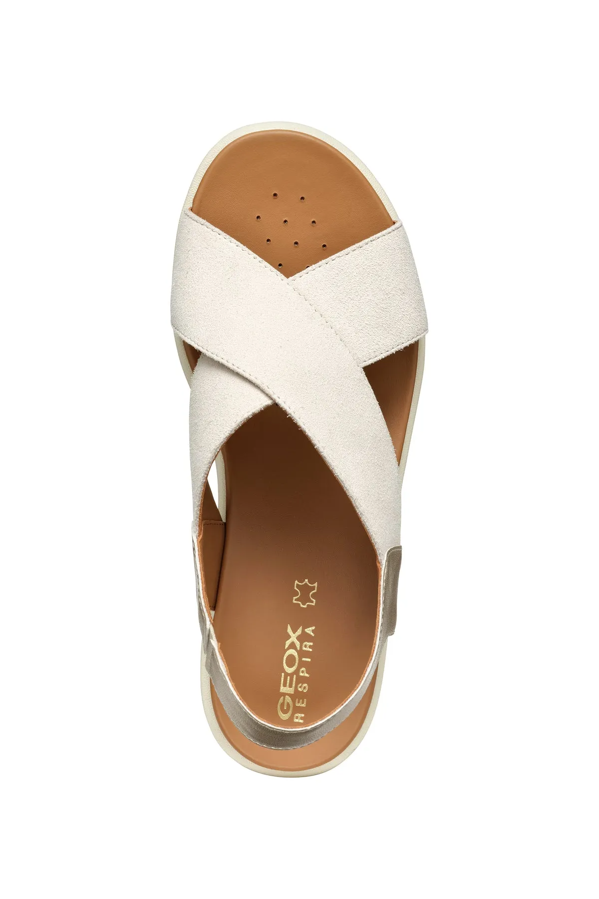 GEOX Sandalo Con Zeppa Donna - D45M1B022NF Beige Chiaro/Oro Chiaro  