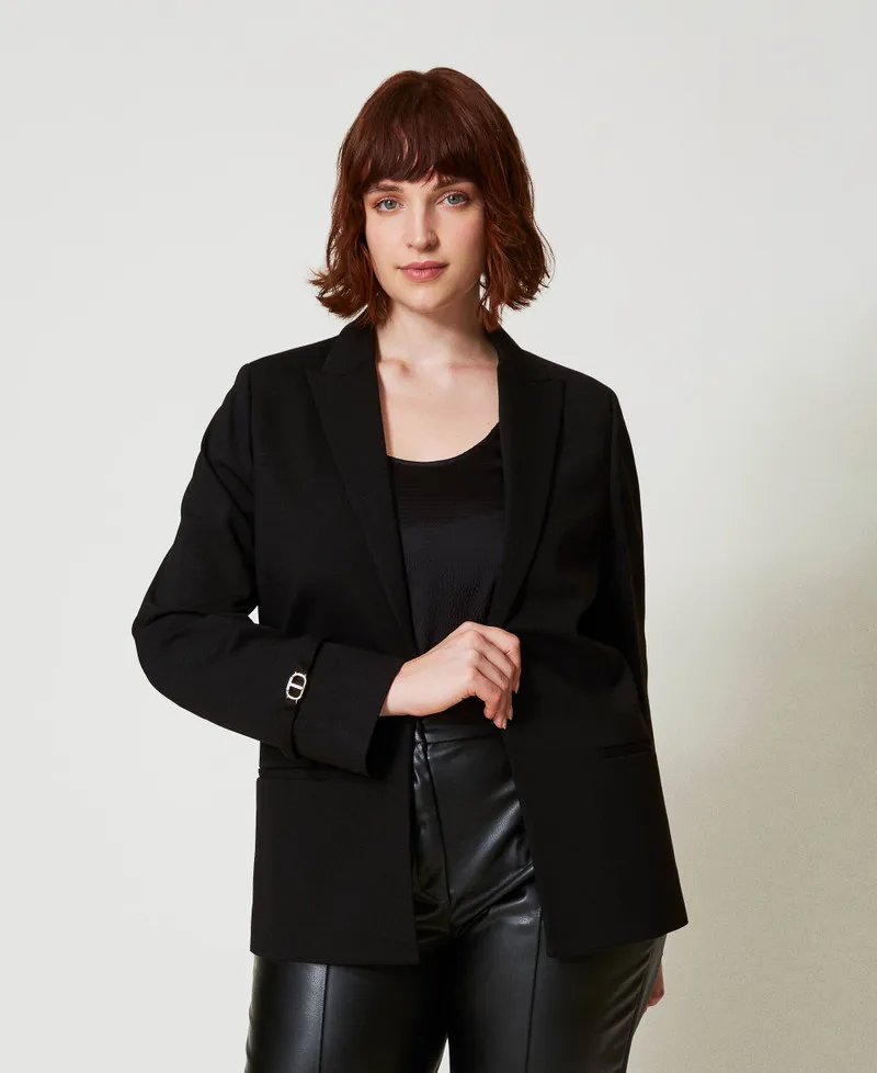 Giacca blazer con cinturino Oval T