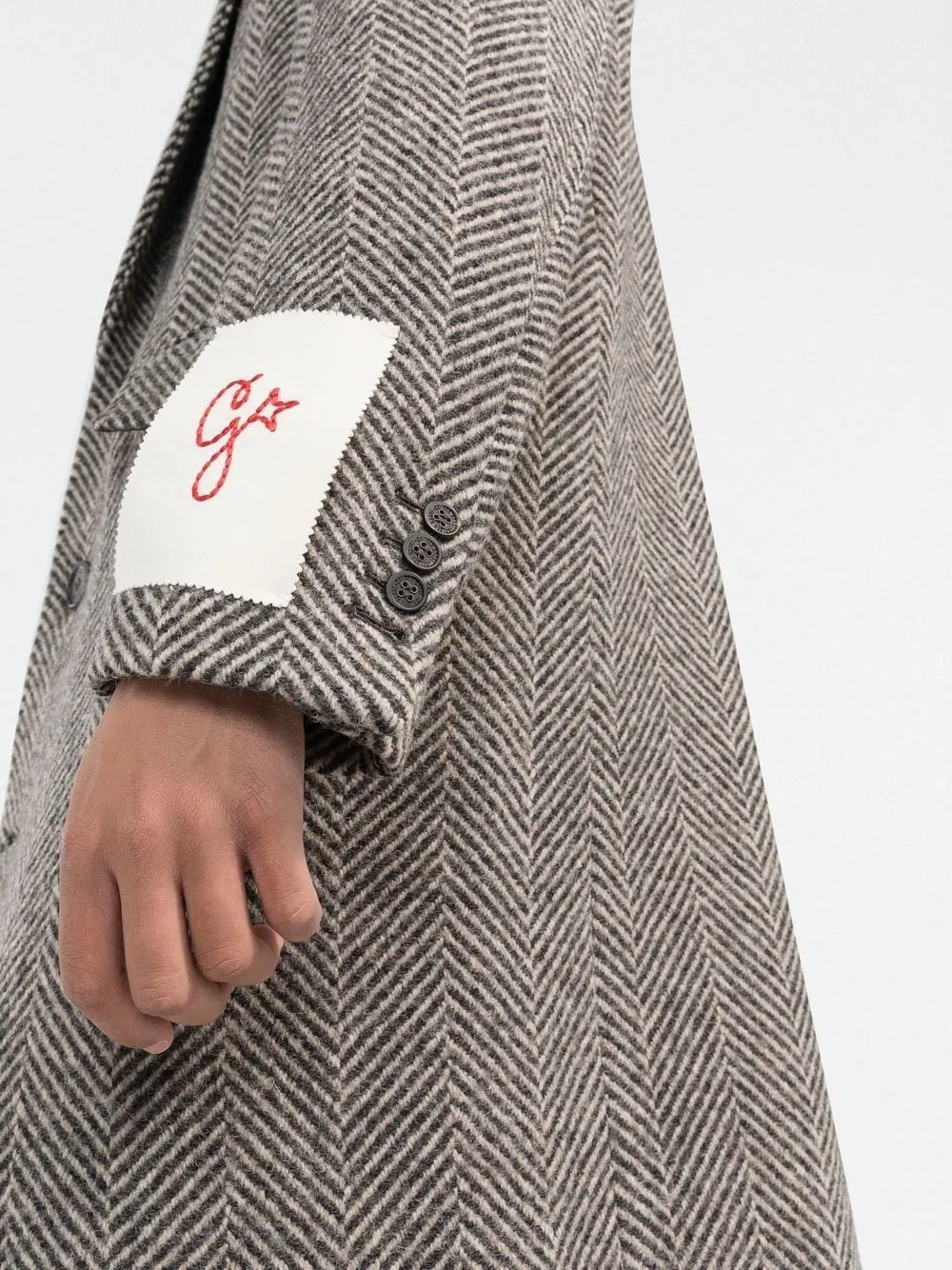 Golden Goose-Cappotto monopetto con applicazione