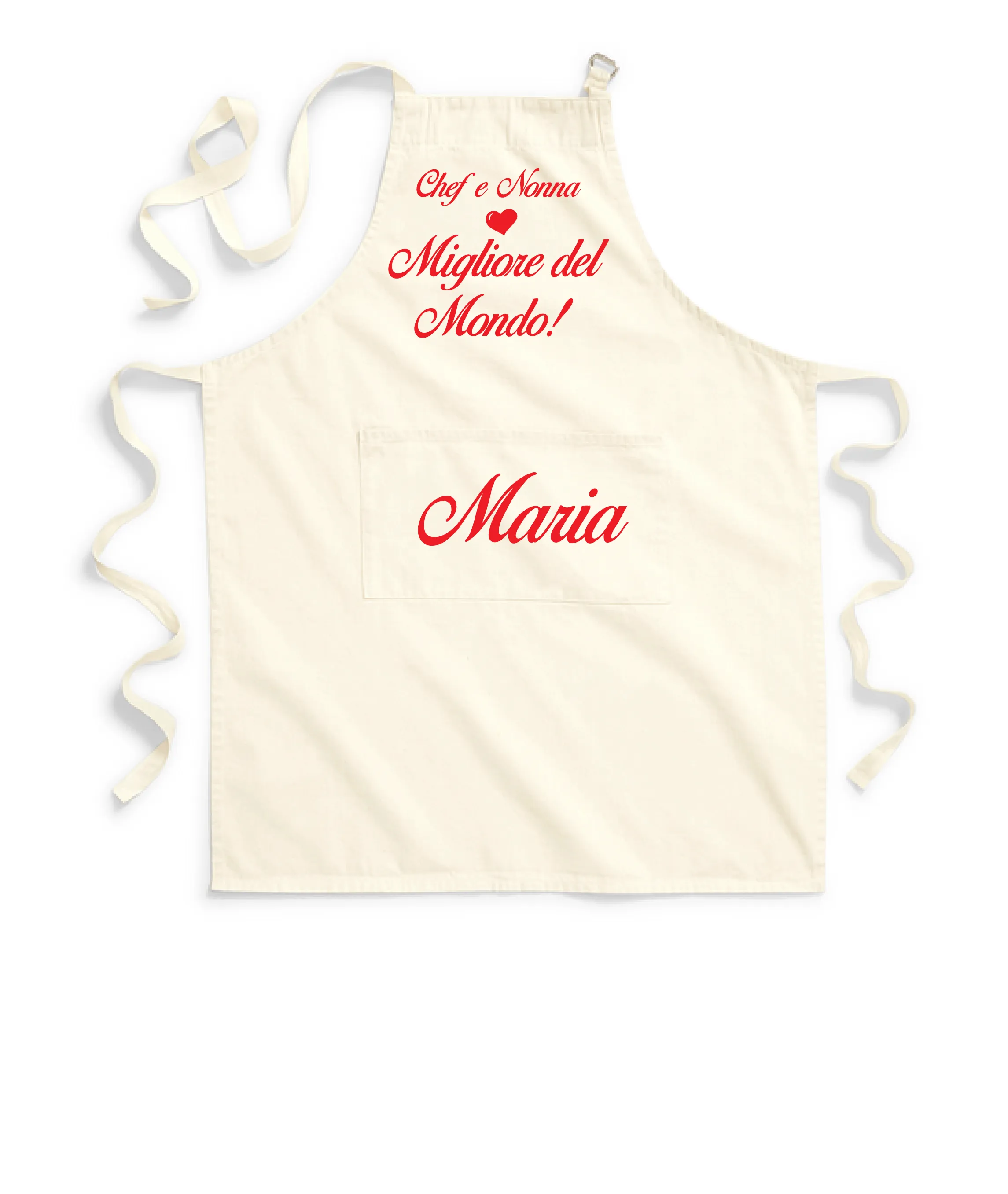 Grembiule chef in 100% cotone Personalizzabile Per Nonno Nonna