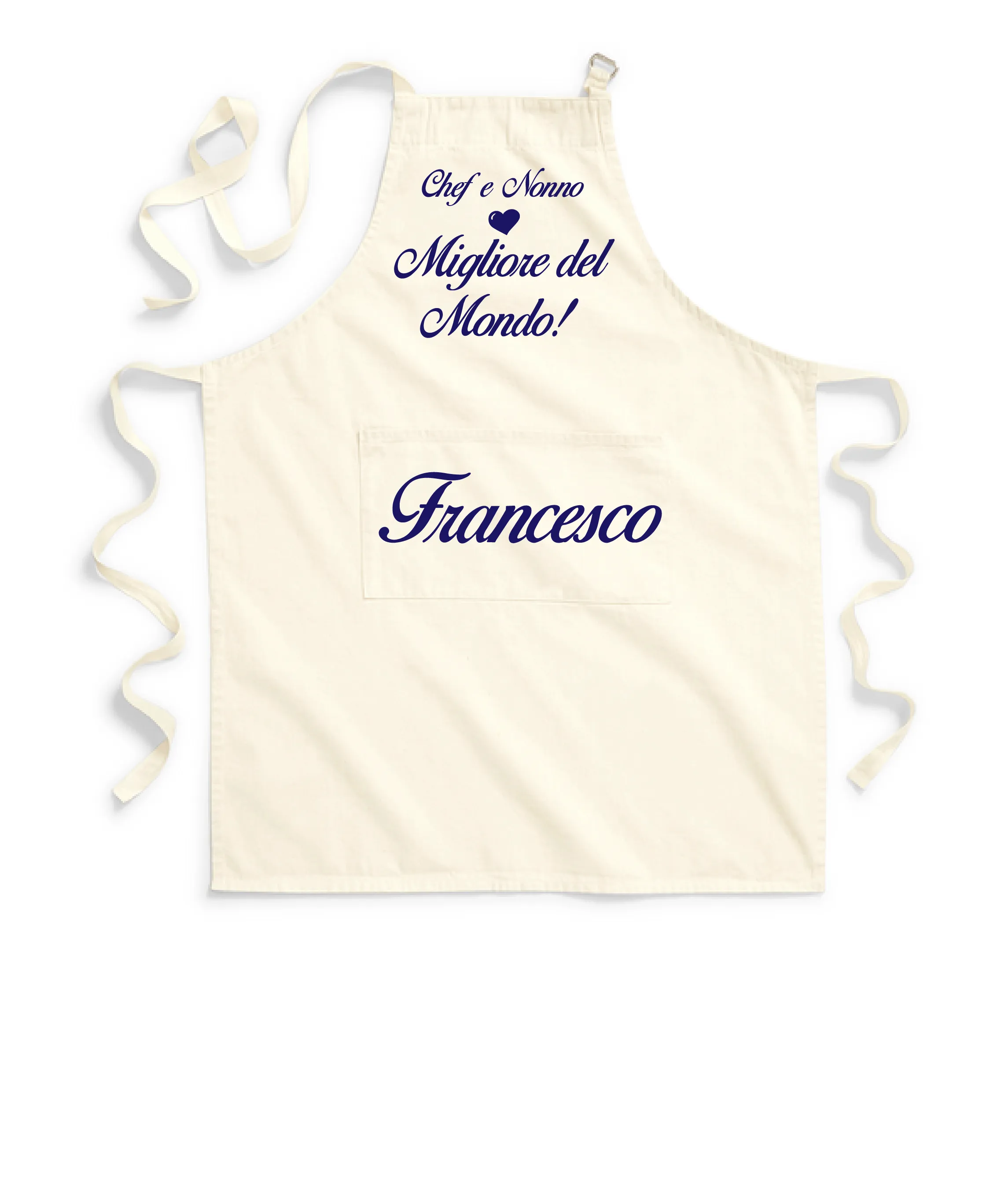 Grembiule chef in 100% cotone Personalizzabile Per Nonno Nonna
