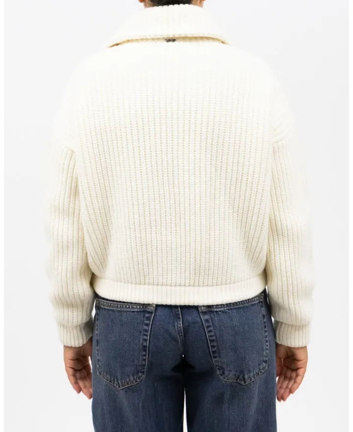 Herno - Cardigan Lana Corto Bianco Donna