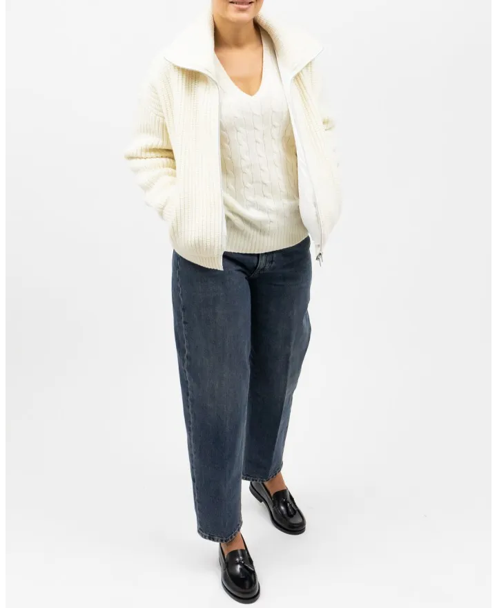 Herno - Cardigan Lana Corto Bianco Donna