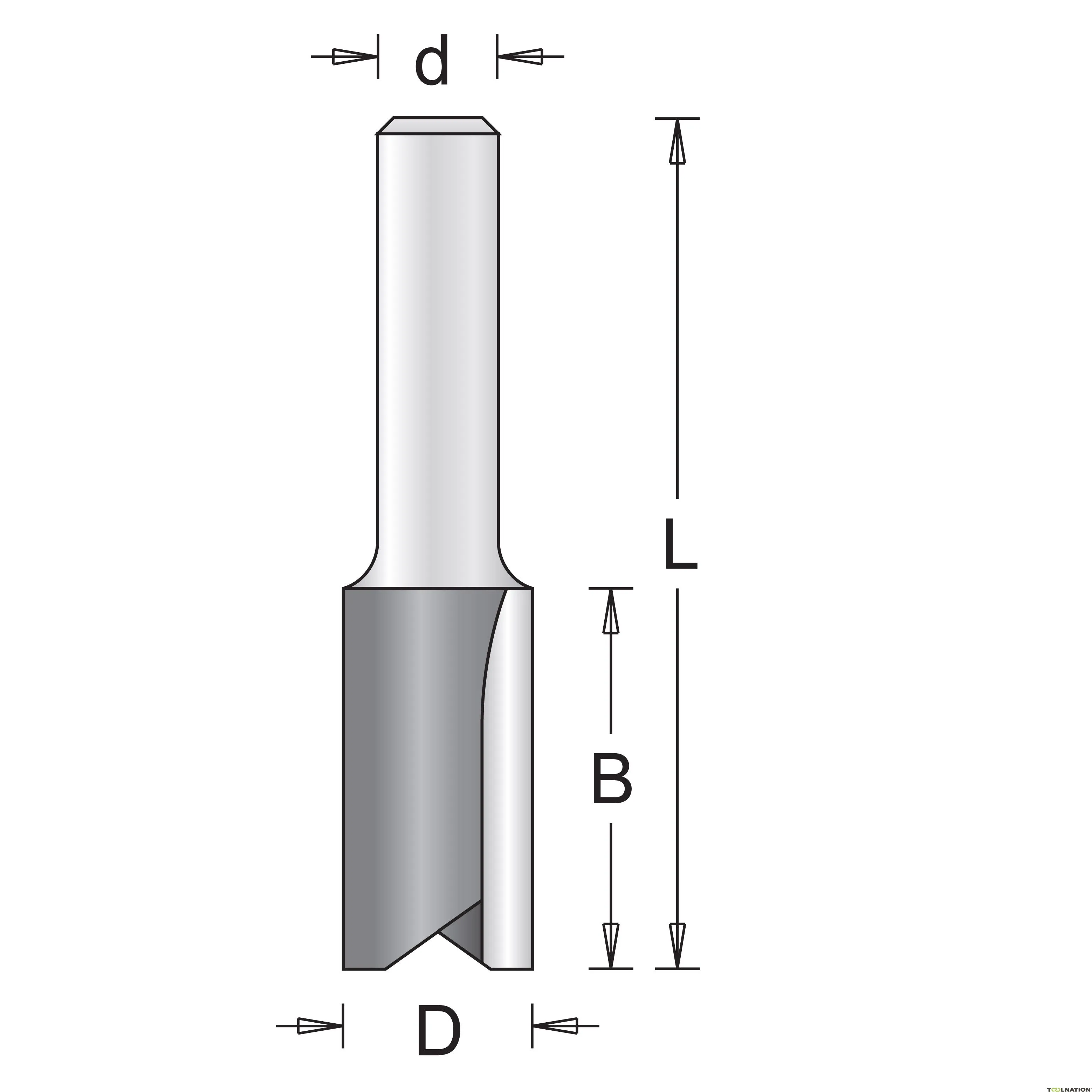 HiKOKI Accessori 754063 Frese per scanalature con 2 taglienti 12 x 32 x 63 mm gambo 8mm 1 pezzo