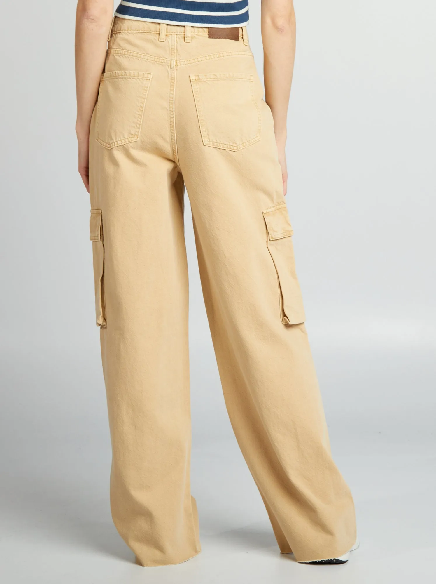 Jeans multitasche wide leg - BEIGE