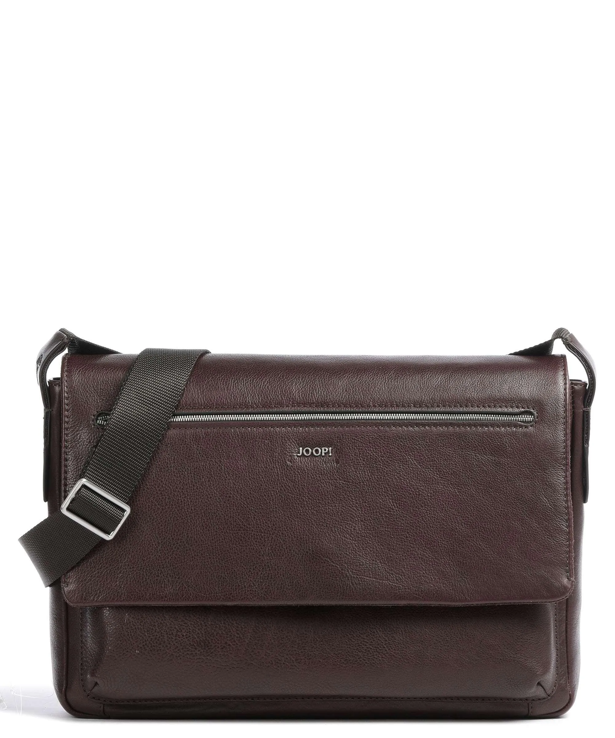  JOOP! Treviso Janis Borsa messenger 14″ pelle granulata marrone scuro  