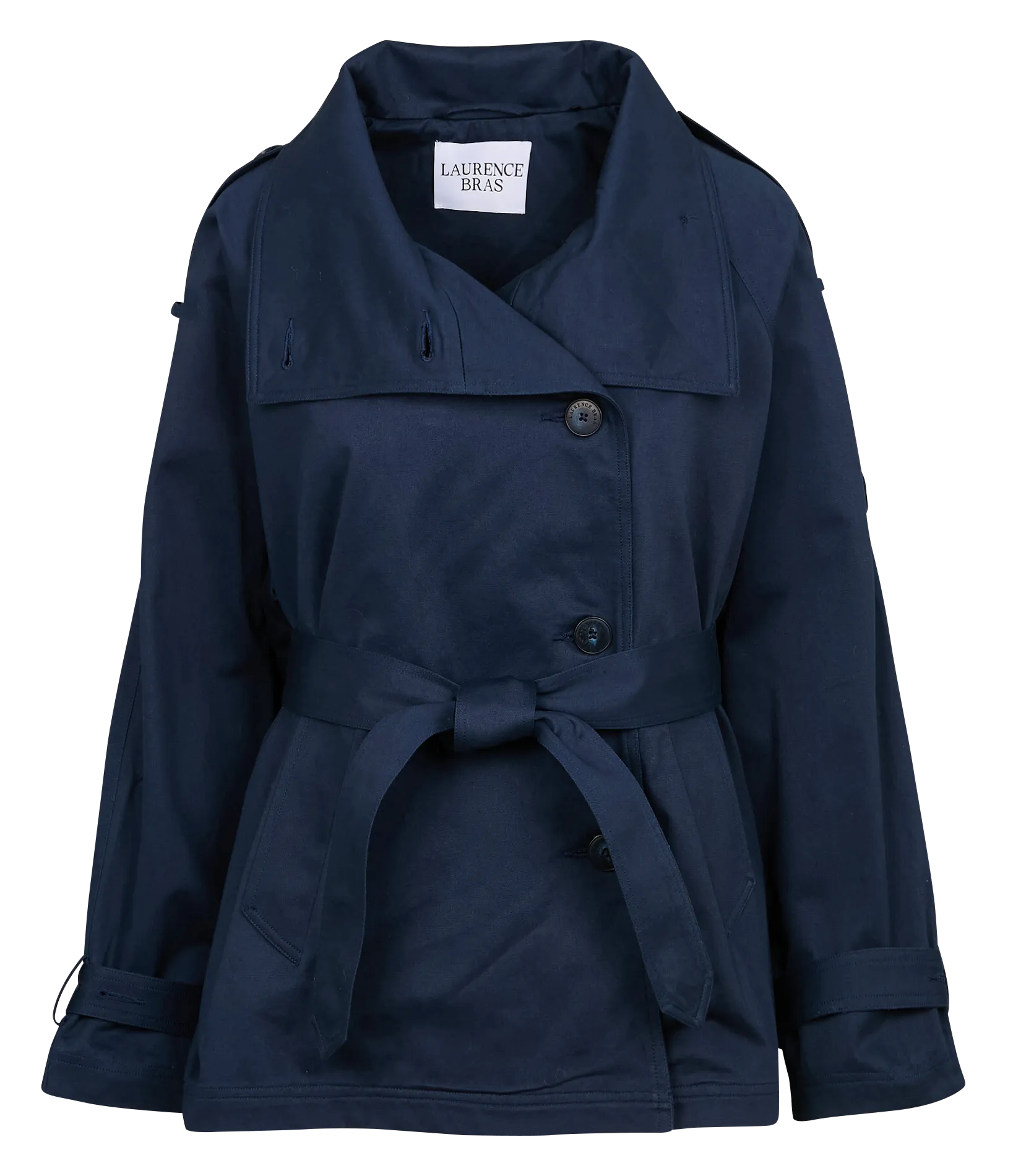  LAURENCE BRAS   ASTAIR - Trench corto in cotone | Blu