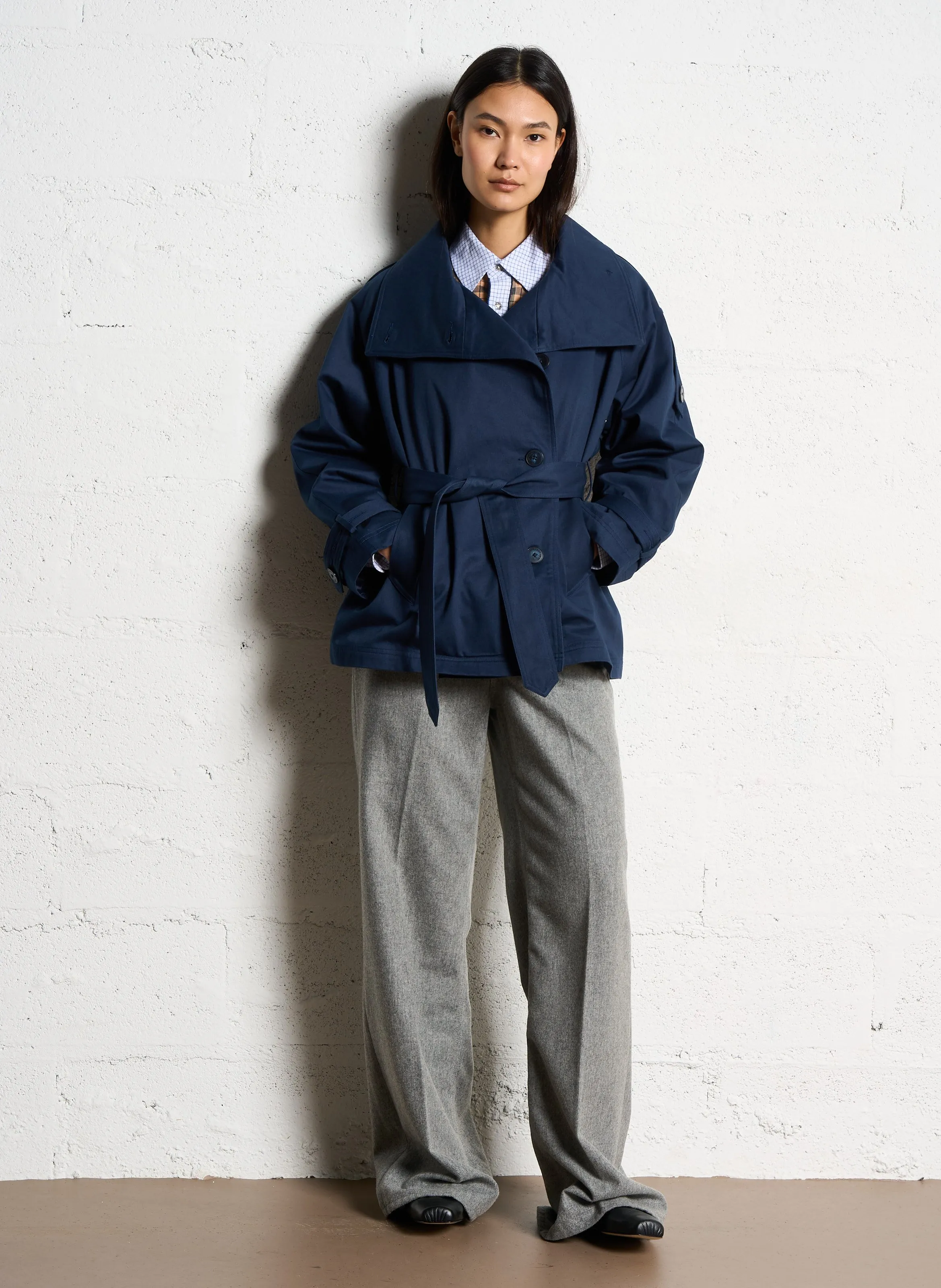  LAURENCE BRAS   ASTAIR - Trench corto in cotone | Blu