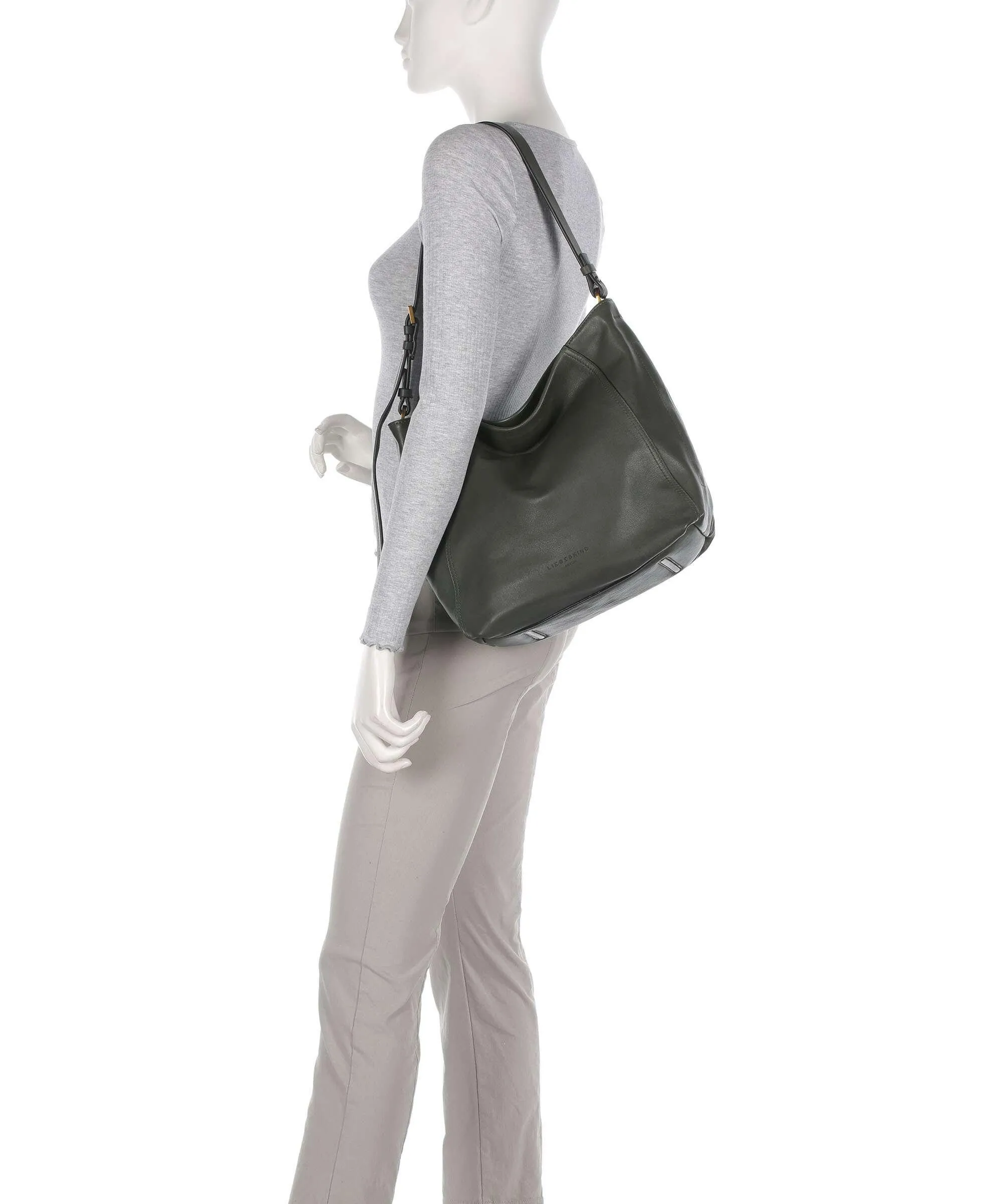  Liebeskind Chudy Sheep Natural M Borsa hobo pelle di pecora verde scuro  