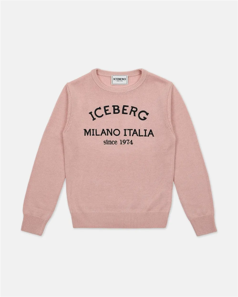 Maglione girocollo rosa cipria