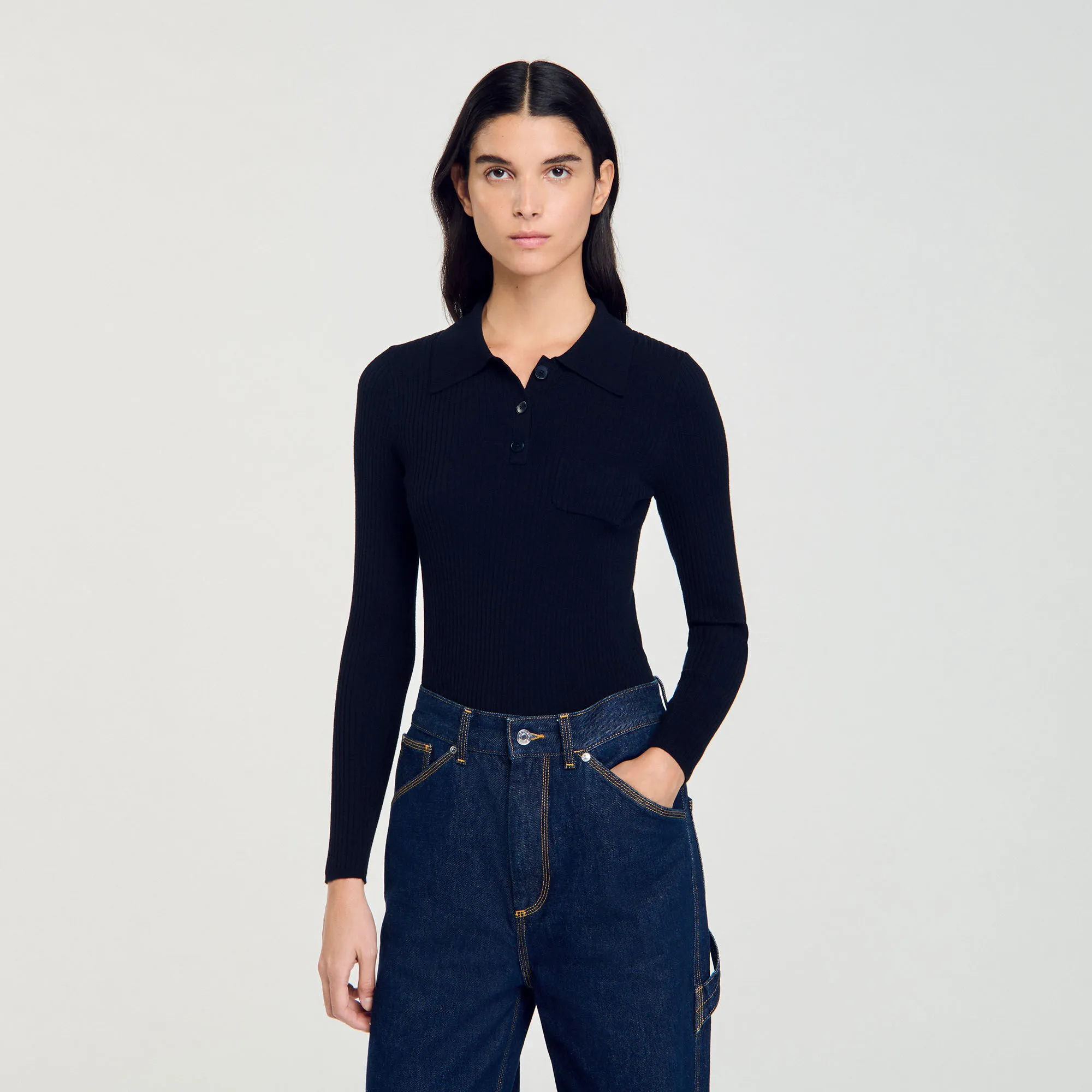 Maglione in maglia a coste