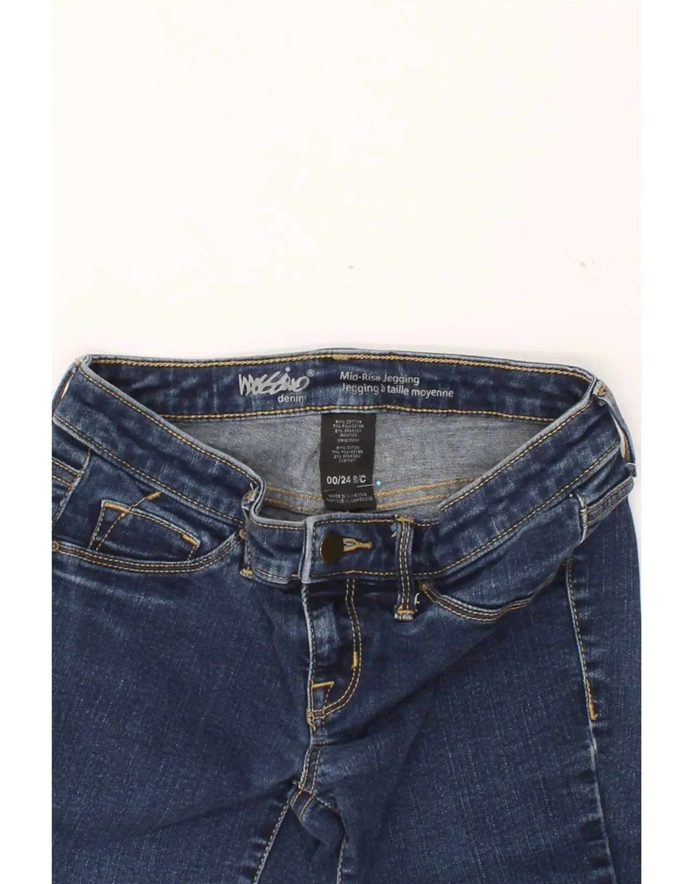 MOSSIMO Womens Mid Rise Jegging Jeans US 00 2XS W24 L27 Blue