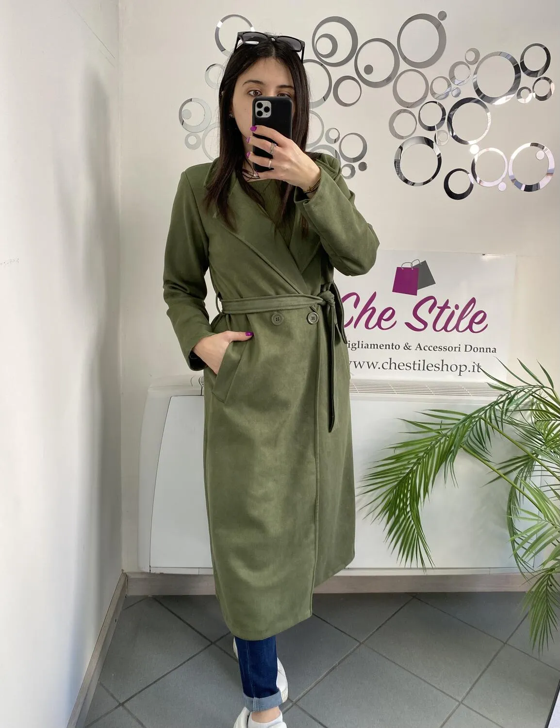 NEW Trench lungo scamosciato