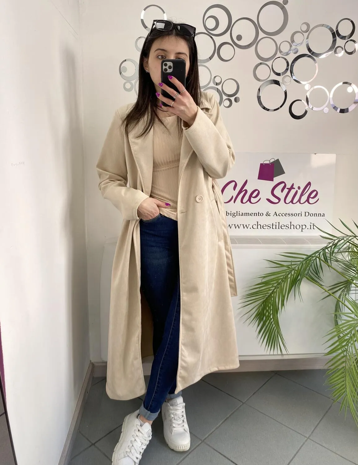NEW Trench lungo scamosciato