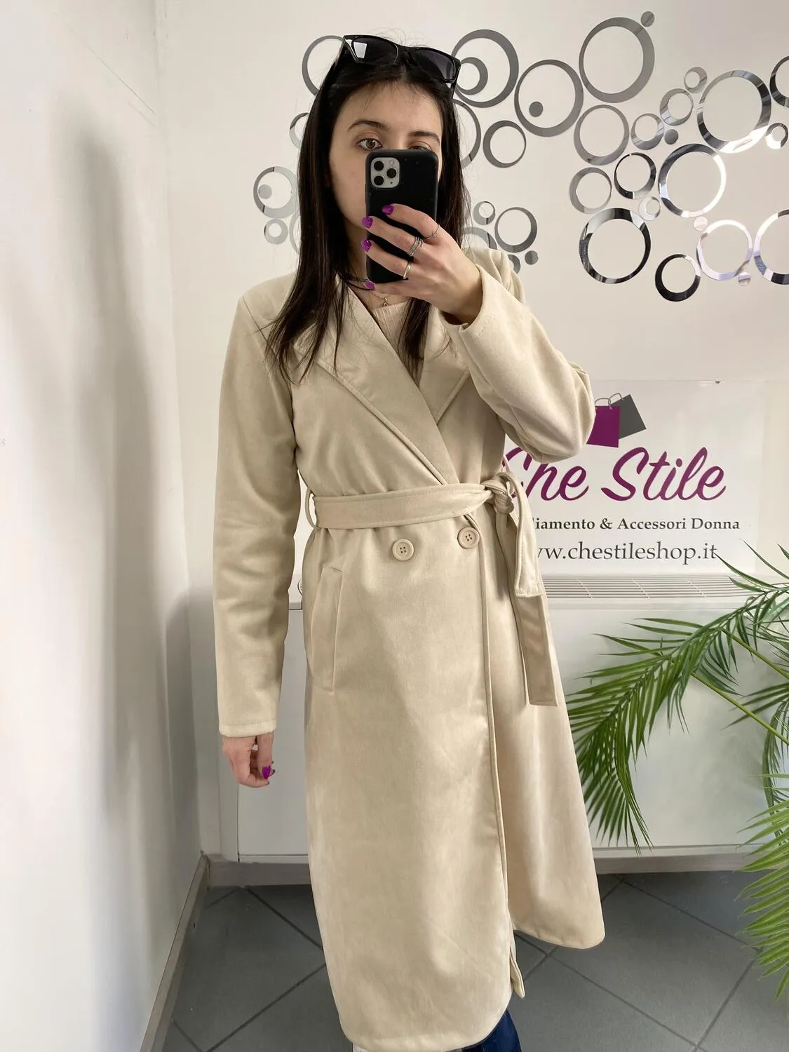 NEW Trench lungo scamosciato