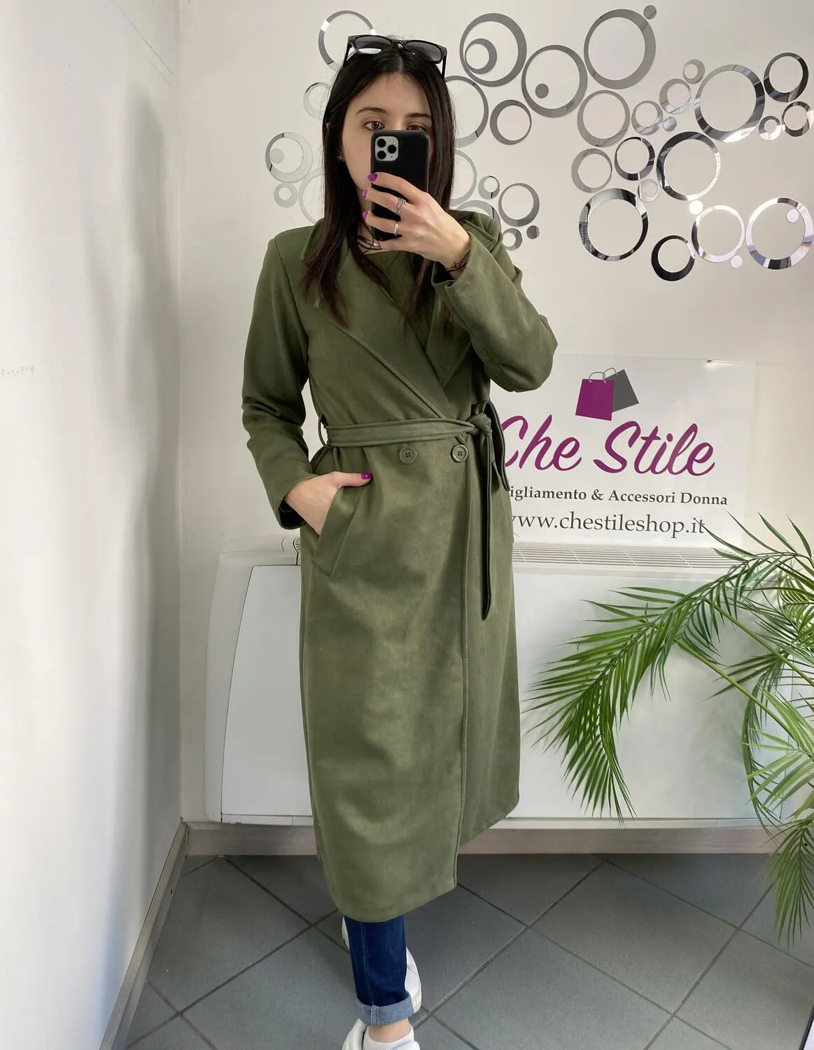 NEW Trench lungo scamosciato