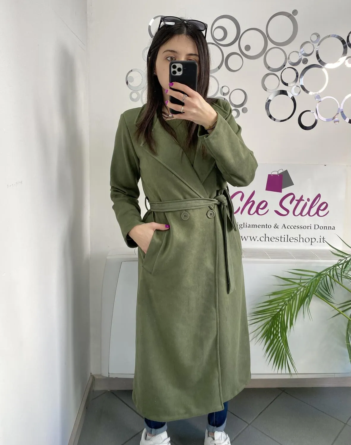 NEW Trench lungo scamosciato