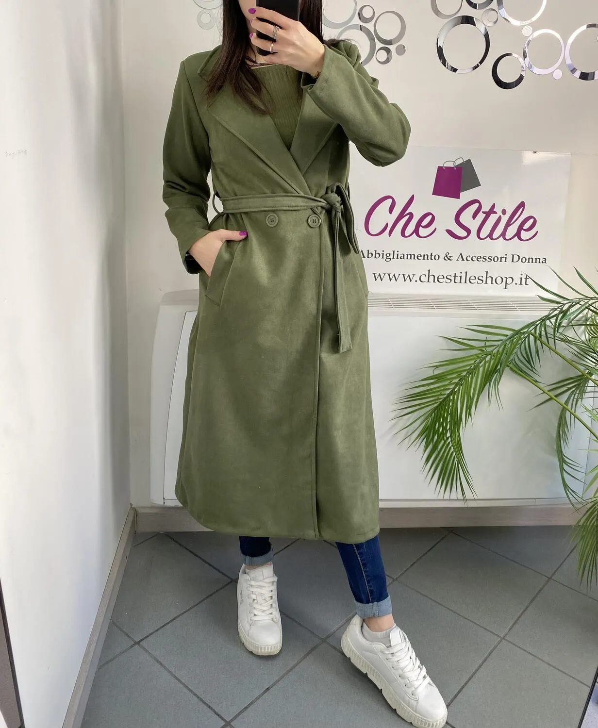 NEW Trench lungo scamosciato