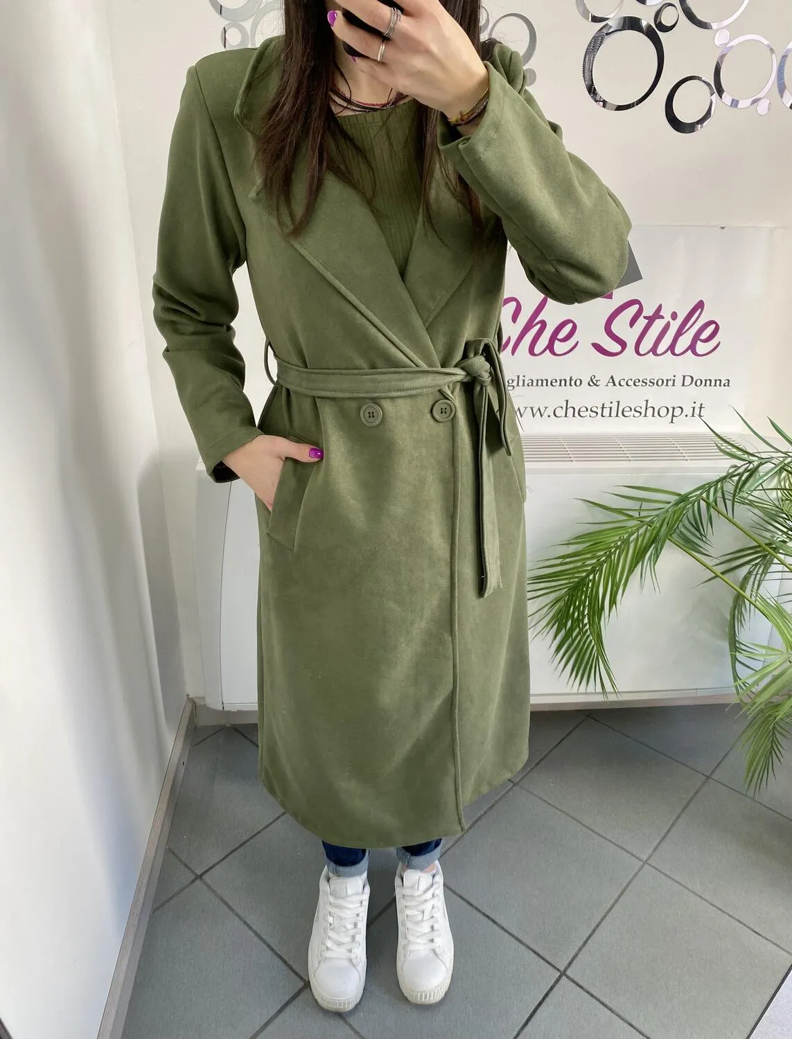 NEW Trench lungo scamosciato