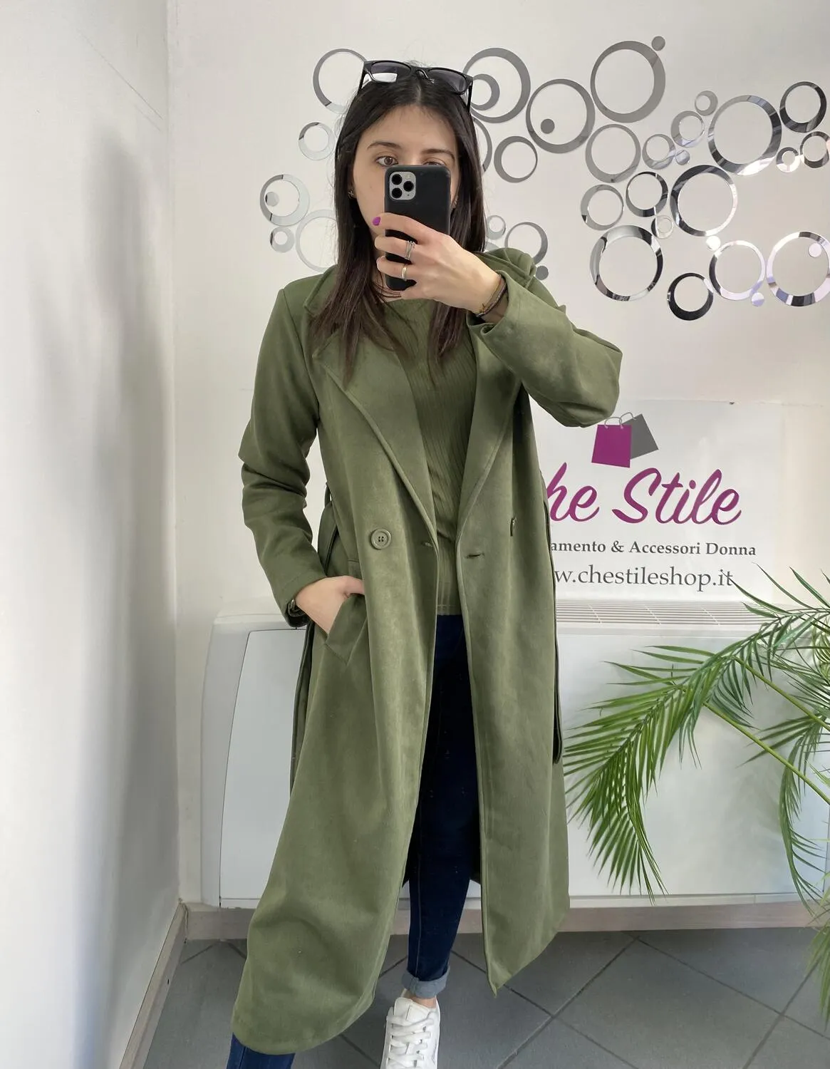 NEW Trench lungo scamosciato