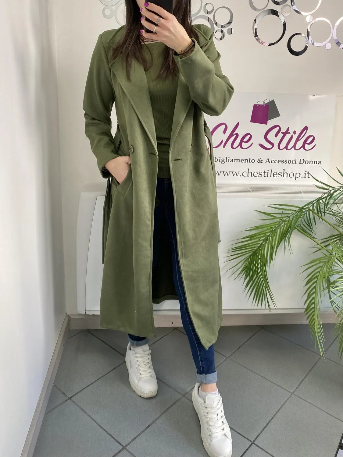 NEW Trench lungo scamosciato