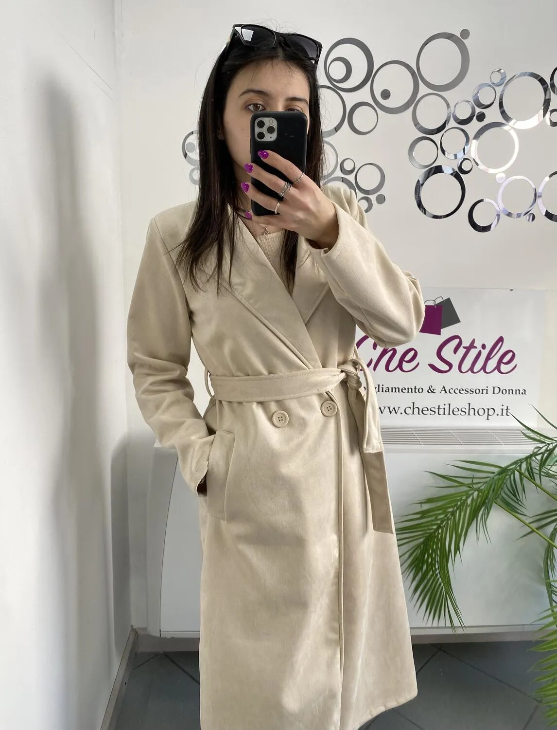 NEW Trench lungo scamosciato