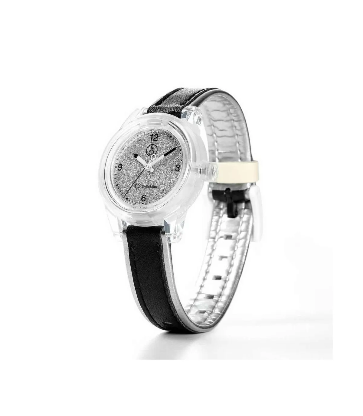 Orologio Donna Smile Solar Nero Quadrante Glitter Bianco RP29J014Y