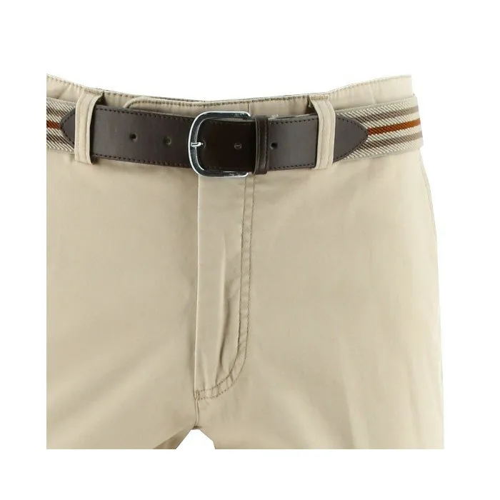 Pantaloni chino in cotone elasticizzato sabbia