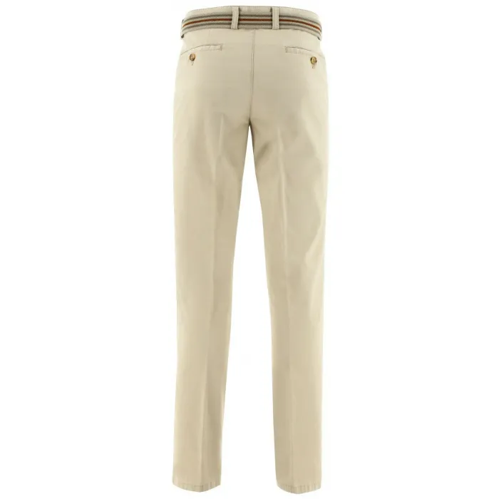 Pantaloni chino in cotone elasticizzato sabbia