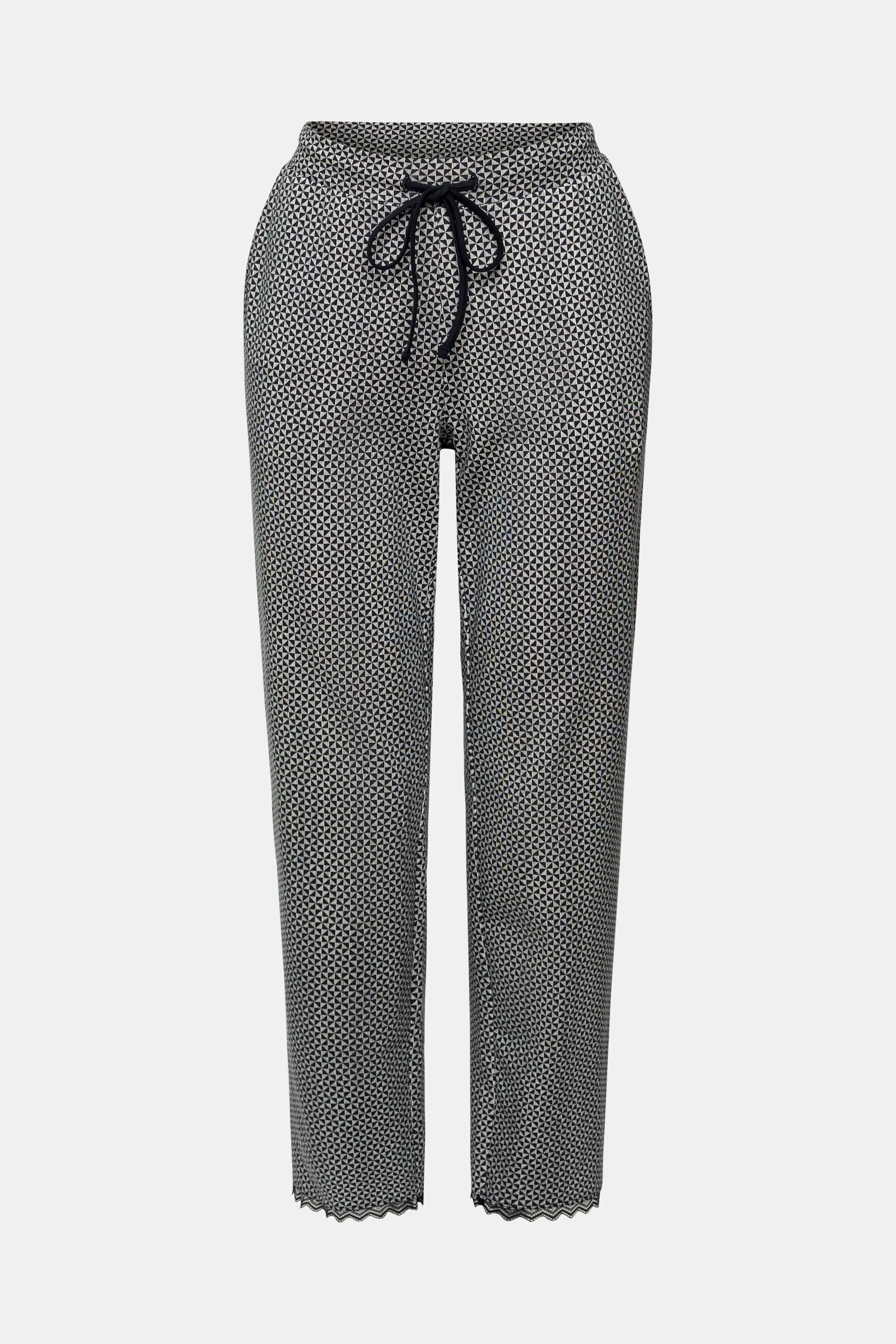 Pantaloni fantasia in jersey con pizzo