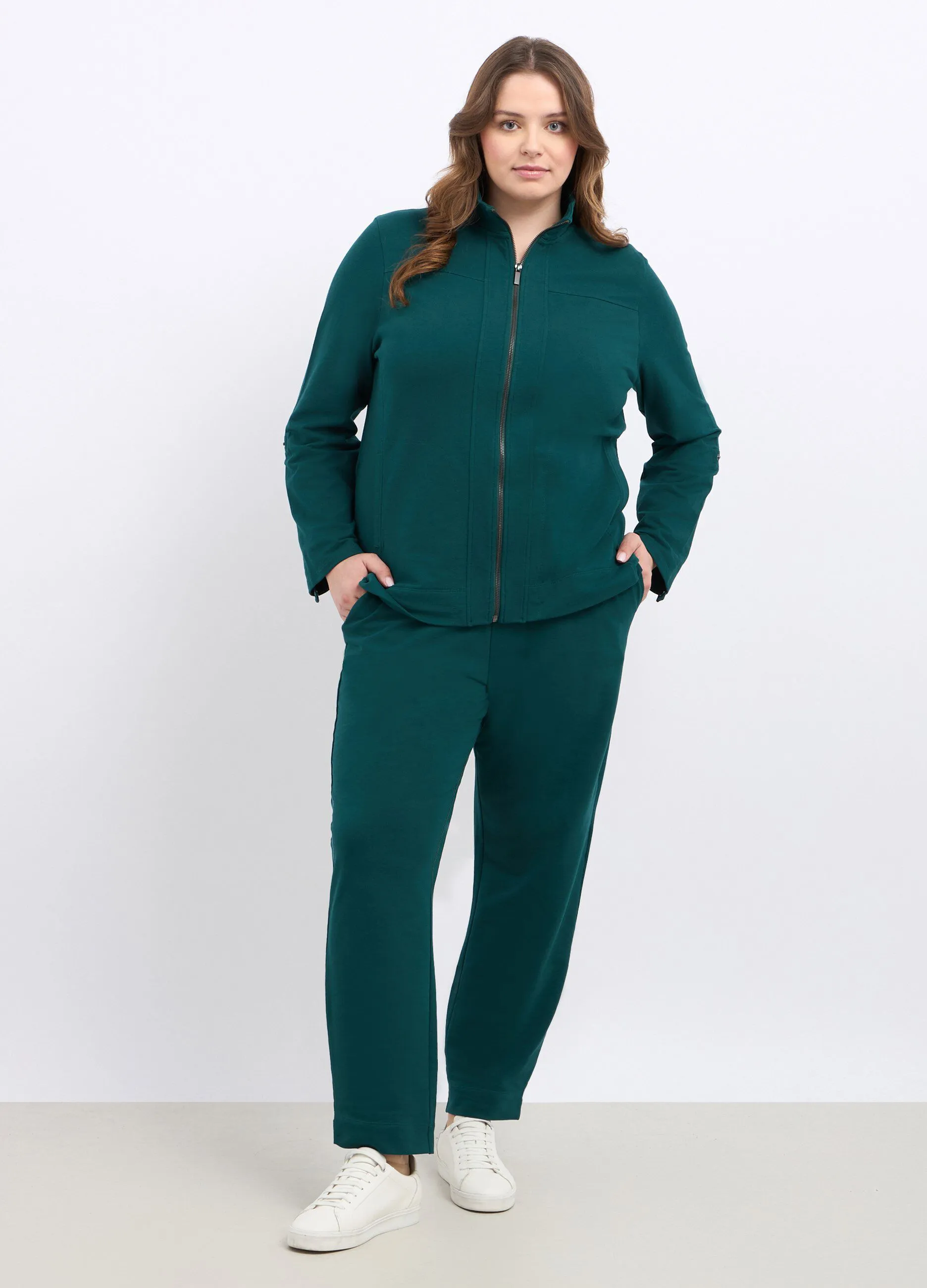 Pantaloni fitness in misto cotone donna curvy