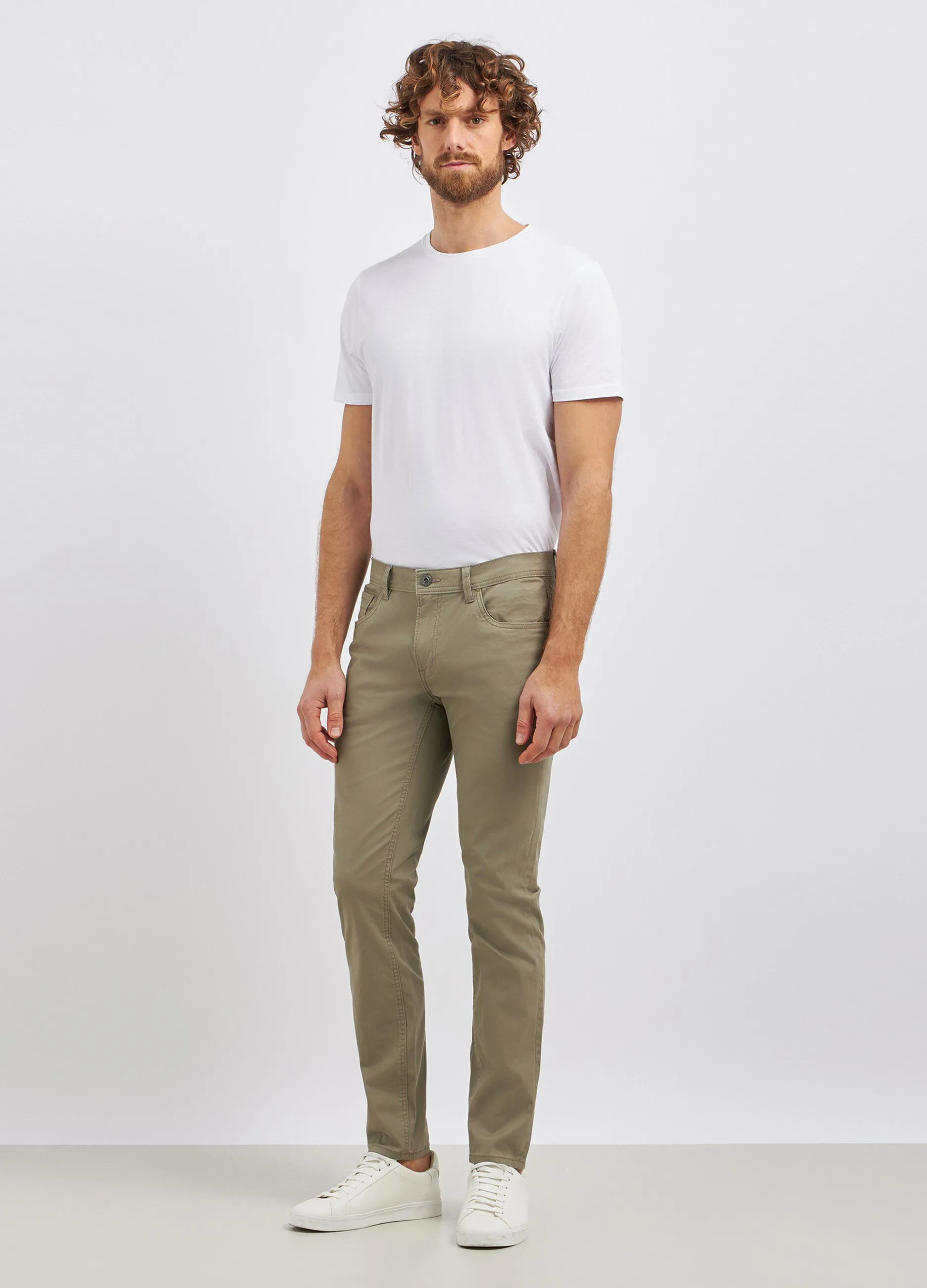 Pantaloni in puro cotone modello 5 tasche uomo