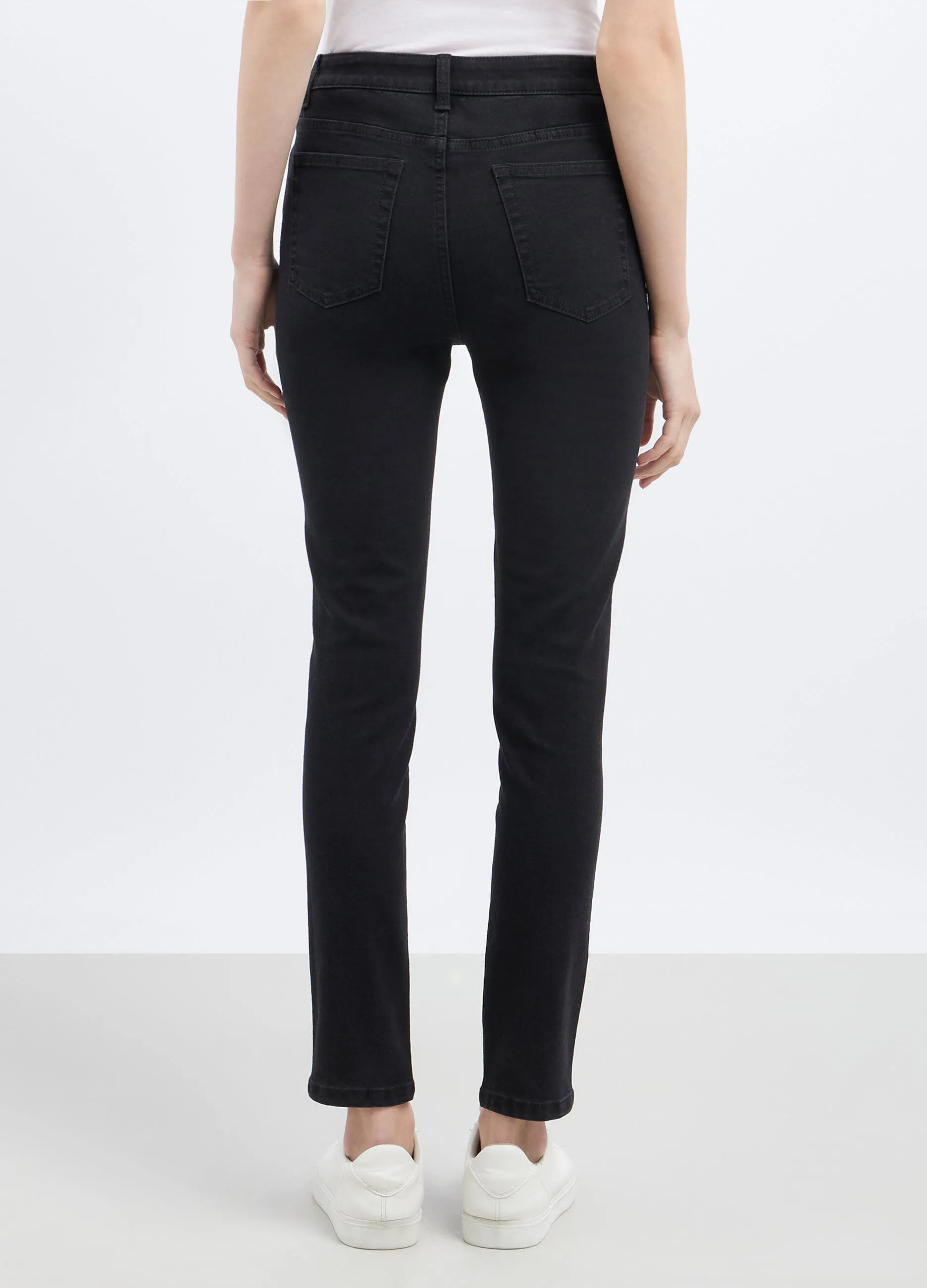 Pantaloni skinny in denim di misto cotone stretch donna