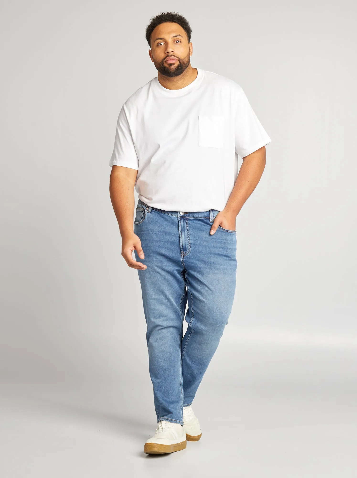 Pantaloni slim in denim - BLU