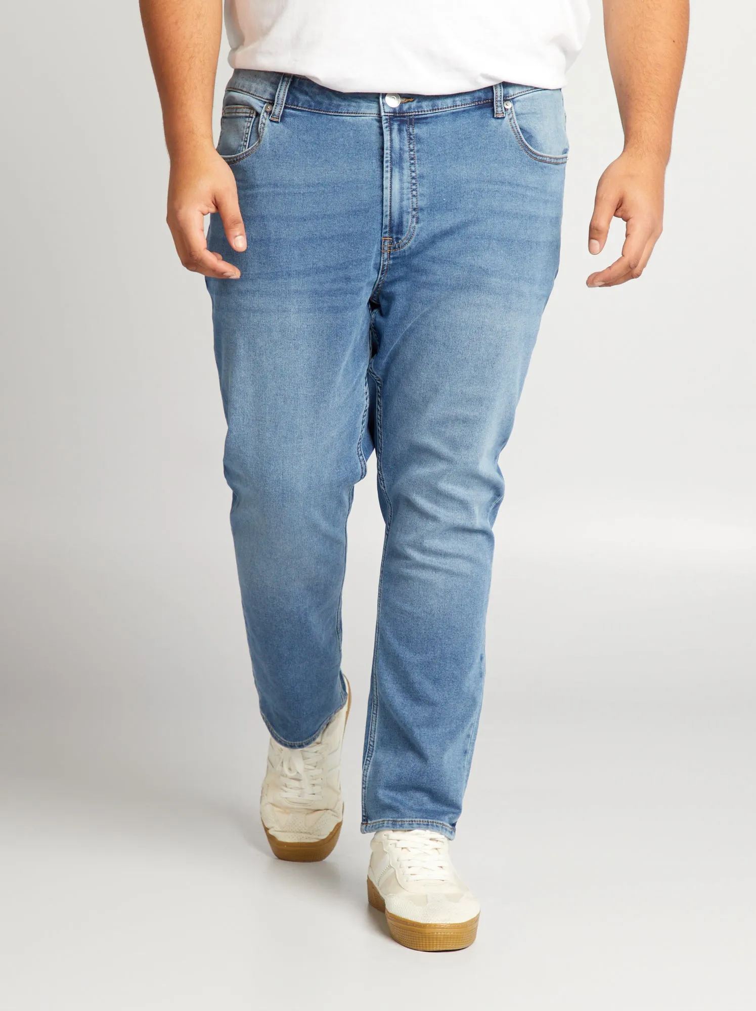 Pantaloni slim in denim - BLU