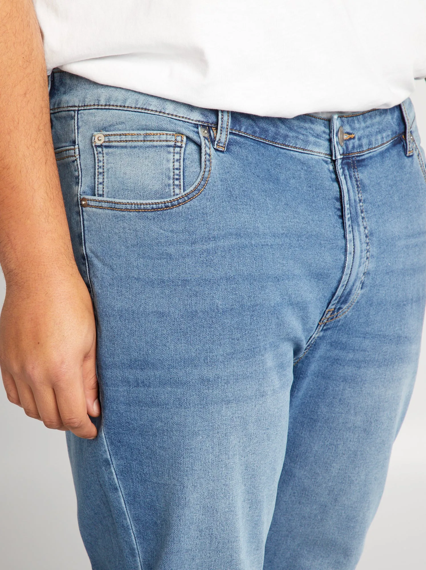Pantaloni slim in denim - BLU
