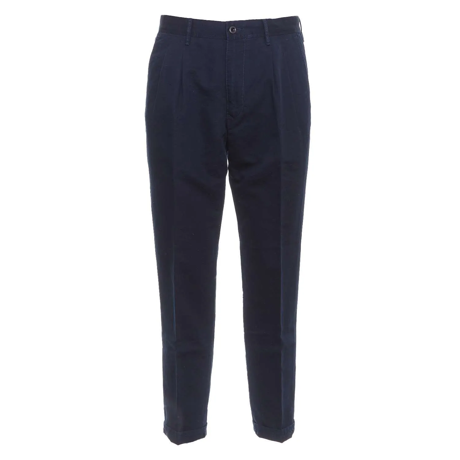 Pantaloni Tapered In Lino E Cotone