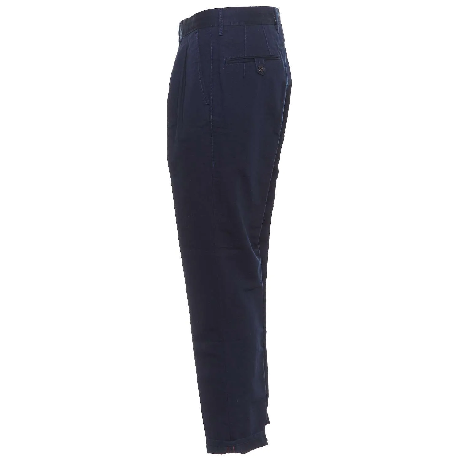 Pantaloni Tapered In Lino E Cotone
