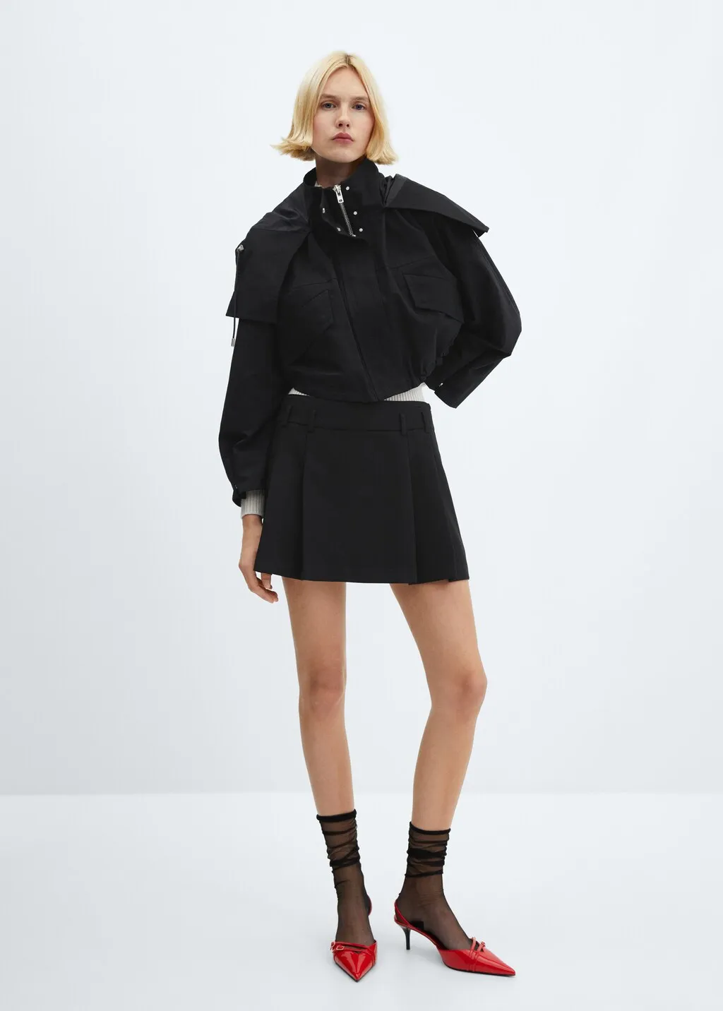 Parka crop cappuccio