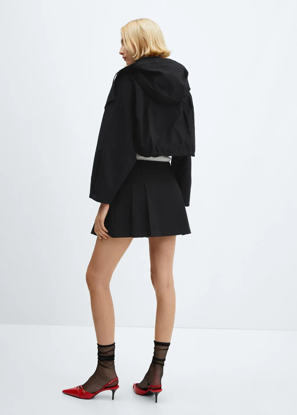 Parka crop cappuccio