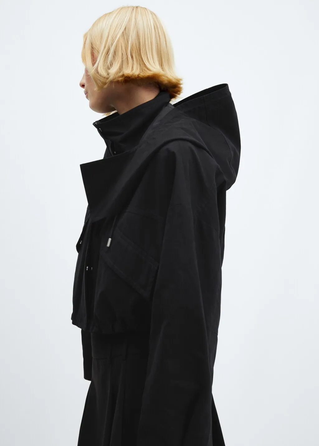 Parka crop cappuccio