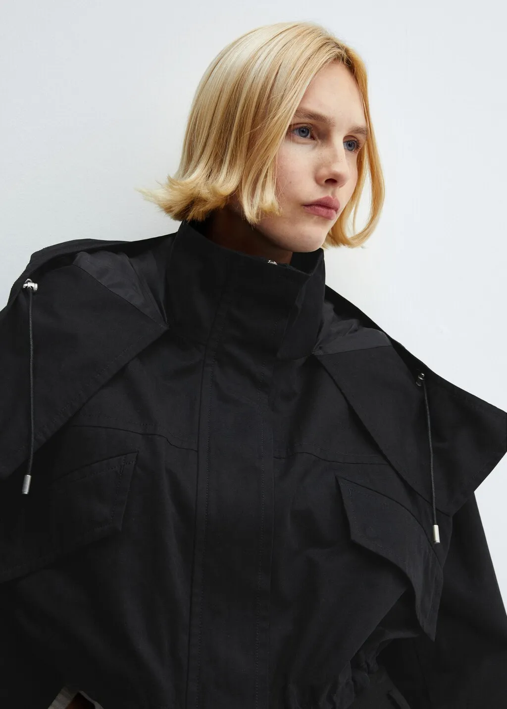 Parka crop cappuccio