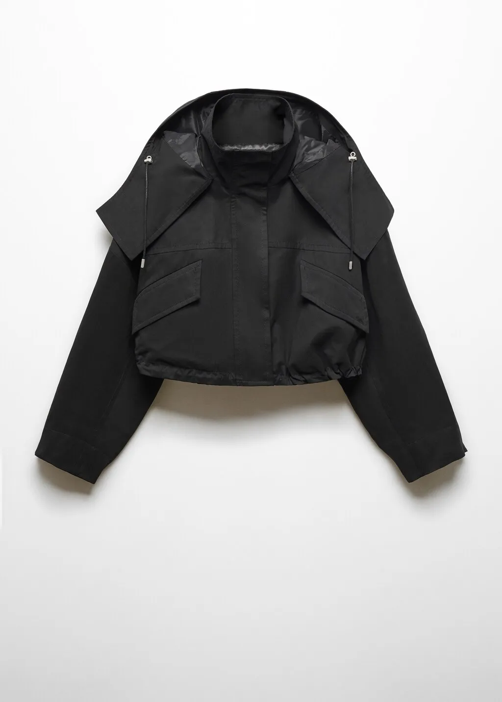Parka crop cappuccio
