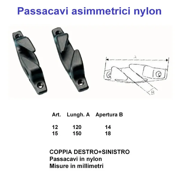 PASSACAVI ASIMMETRICI IN NYLON