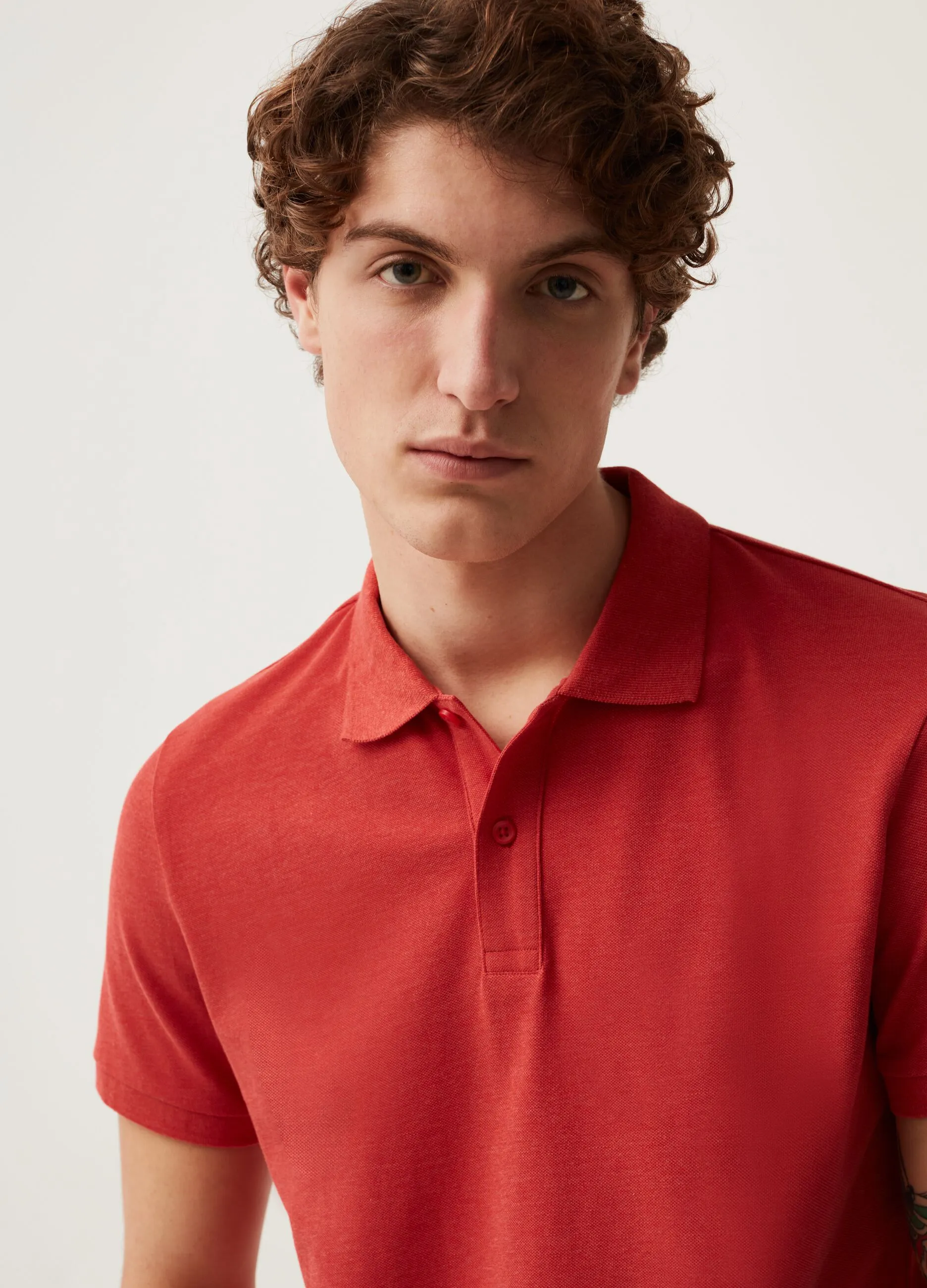 Polo in piquet mélange