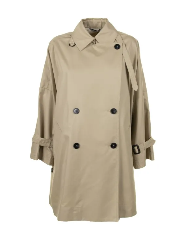 Reversible trench coat in water-repellent cotton
